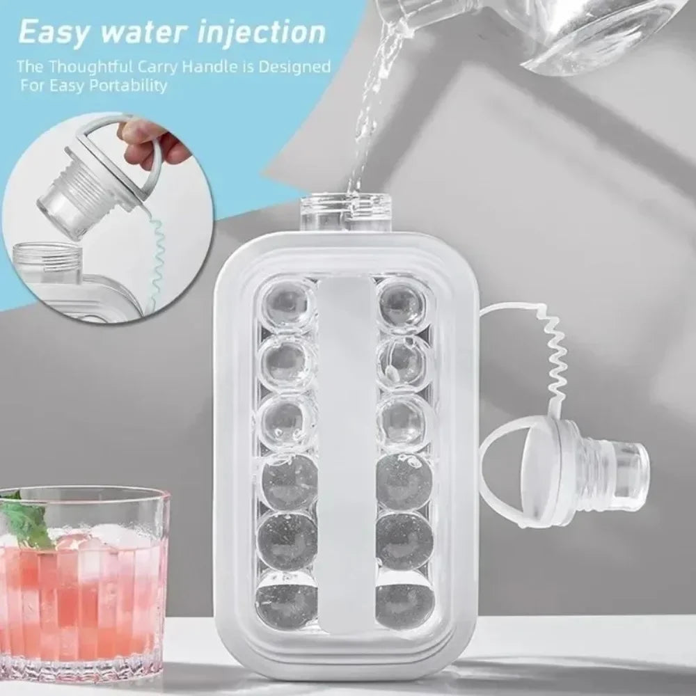 2 in 1 Portable Silicone Ice Ball Maker Kettle Creative Ice Cube Mold Kitchen Bar Gadgets Ice Hockey Lattice Making Tool Kettle