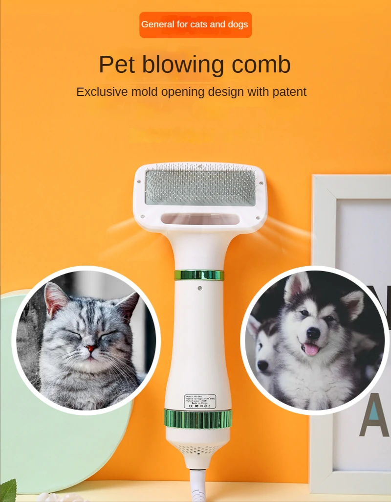 2-in-1 Quiet Pet Hair Dryer and Comb Grooming Kit